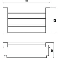 Полка для полотенец 36,8 см Savol 73 S-407344