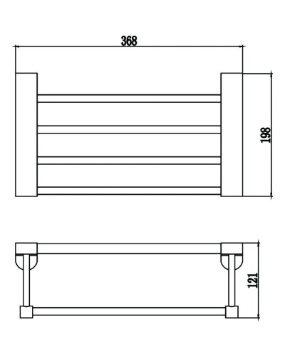 Полка для полотенец 36,8 см Savol 73 S-407344