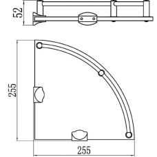 Полка угловая 25,5х25,5 см Savol S-003011