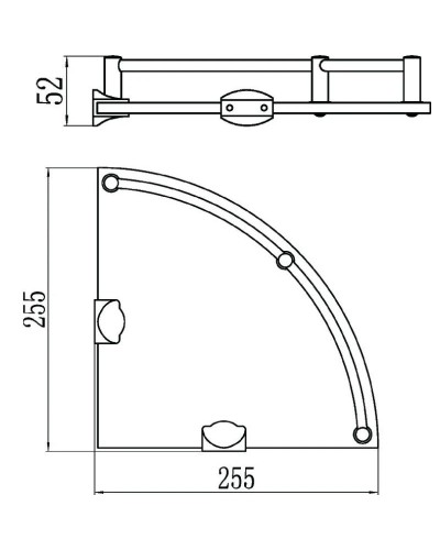 Полка угловая 25,5х25,5 см Savol S-003011