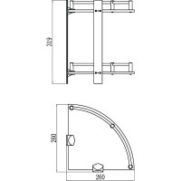 Полка угловая 26х26 см Savol S-003021