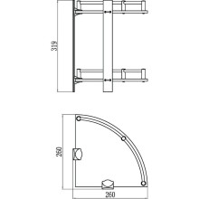 Полка угловая 26х26 см Savol S-003021