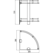 Полка угловая 26х26 см Savol S-003021