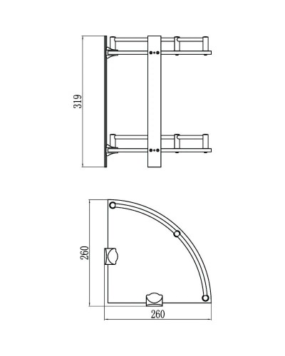 Полка угловая 26х26 см Savol S-003021