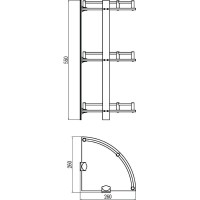 Полка угловая 26х26 см Savol S-003031