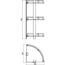 Полка угловая 26х26 см Savol S-003031