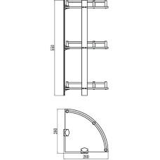 Полка угловая 26х26 см Savol S-003031