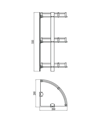 Полка угловая 26х26 см Savol S-003031
