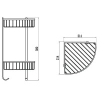 Полка угловая 21,4х21,4 см Savol S-002554