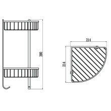 Полка угловая 21,4х21,4 см Savol S-002554