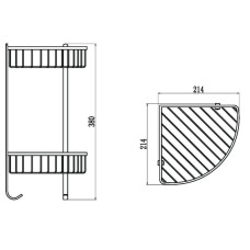 Полка угловая 21,4х21,4 см Savol S-002554