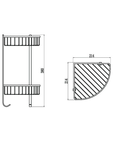 Полка угловая 21,4х21,4 см Savol S-002554