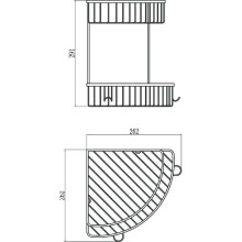 Полка угловая 26,2х26,2 см Savol S-002514-2