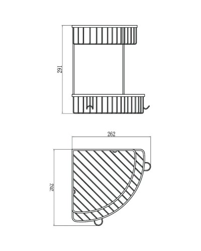 Полка угловая 26,2х26,2 см Savol S-002514-2