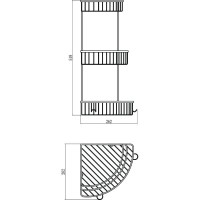 Полка угловая 26,2х26,2 см Savol S-002514-3
