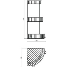 Полка угловая 26,2х26,2 см Savol S-002514-3