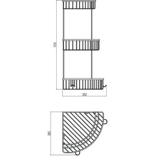 Полка угловая 26,2х26,2 см Savol S-002514-3