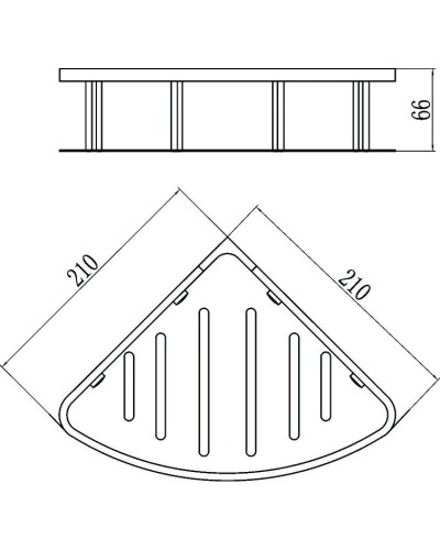 Полка угловая 21х21 см Savol S-002677