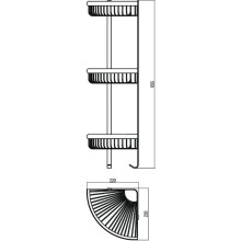 Полка угловая 22х22 см Savol S-C5854-3