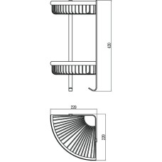 Полка угловая 22х22 см Savol S-005854