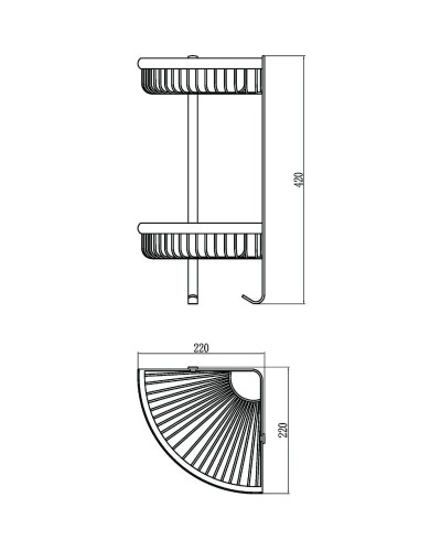 Полка угловая 22х22 см Savol S-005854