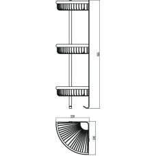 Полка угловая 22х22 см Savol S-5854-3
