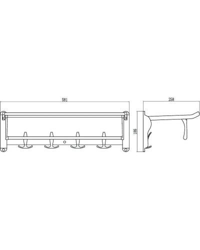 Полка для полотенец откидная 58,1 см Savol 6099B