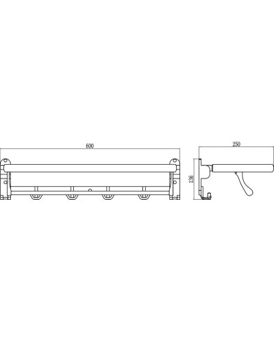 Полка для полотенец откидная 60 см Savol S-007099