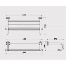 Полка для полотенец 63,5 см Magliezza Primavera 80316-CR