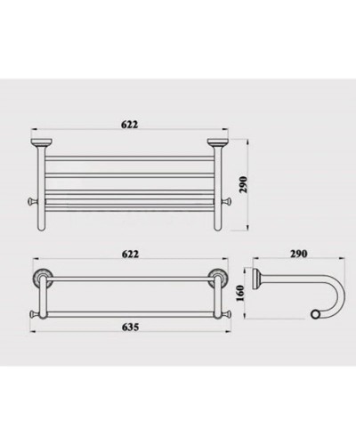 Полка для полотенец 63,5 см Magliezza Primavera 80316-BR