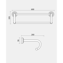 Полка для полотенец 60 см Magliezza Kollana 80516-CR