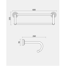 Полка для полотенец 60 см Magliezza Kollana 80516-CR