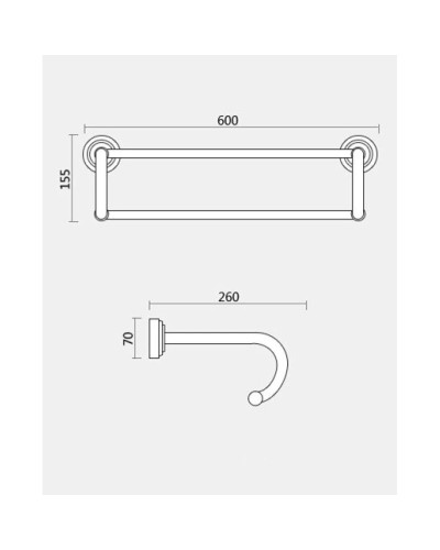 Полка для полотенец 60 см Magliezza Kollana 80516-DO