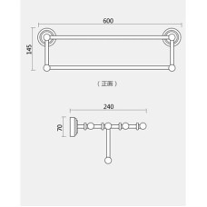 Полка для полотенец 60 см Magliezza Kollana 80515-BR
