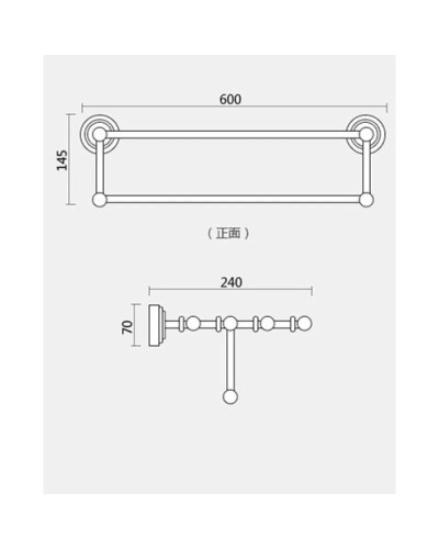 Полка для полотенец 60 см Magliezza Kollana 80515-BR