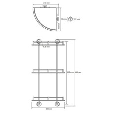 Стеклянная полка Bemeta Omega 104202152 угловая Хром