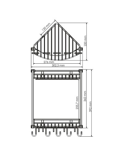 Полка корзина WasserKRAFT K-1222 угловая Хром