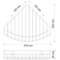 Полка корзина WasserKRAFT Ammer K-1511 угловая Хром матовый