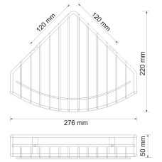 Полка корзина WasserKRAFT Ammer K-1511 угловая Хром матовый