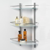 Стеклянная полка WasserKRAFT Ammer K-3733 угловая Хром матовый