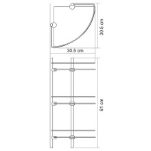 Стеклянная полка WasserKRAFT Ammer K-3733 угловая Хром матовый