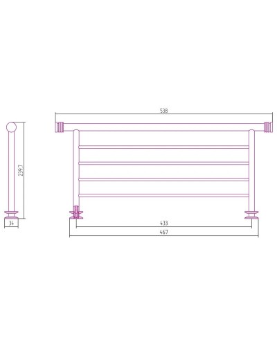 Полка для полотенец 53,8 см состаренная латунь Сунержа 051-2012-4470
