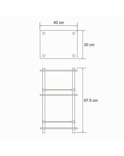 Стеклянная полка WasserKRAFT K-4033 Хром