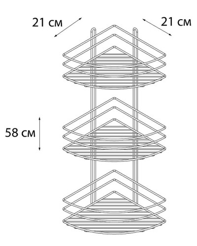 Угловая полка Fixsen FX-850-3 Хром