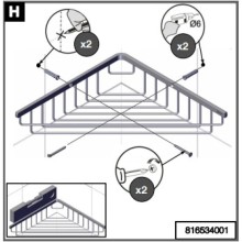 Полка угловая 25х25 см Roca Nuova 816534001