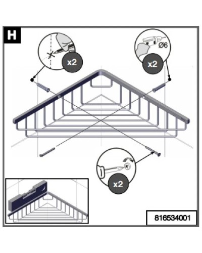 Полка угловая 25х25 см Roca Nuova 816534001