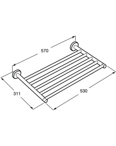 Полка для полотенец 57 см Roca Rubik 817302002
