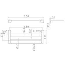 Полка для полотенец 60 см Teka Formentera 170780200