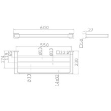 Полка для полотенец 60 см Teka Formentera 17078020BZ