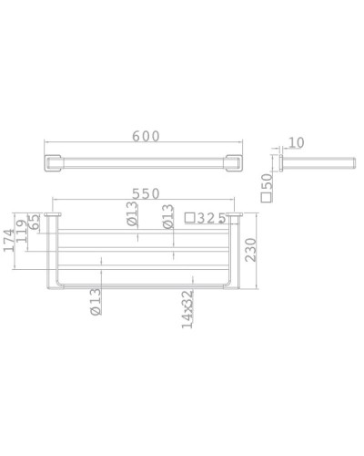 Полка для полотенец 60 см Teka Formentera 17078020N2